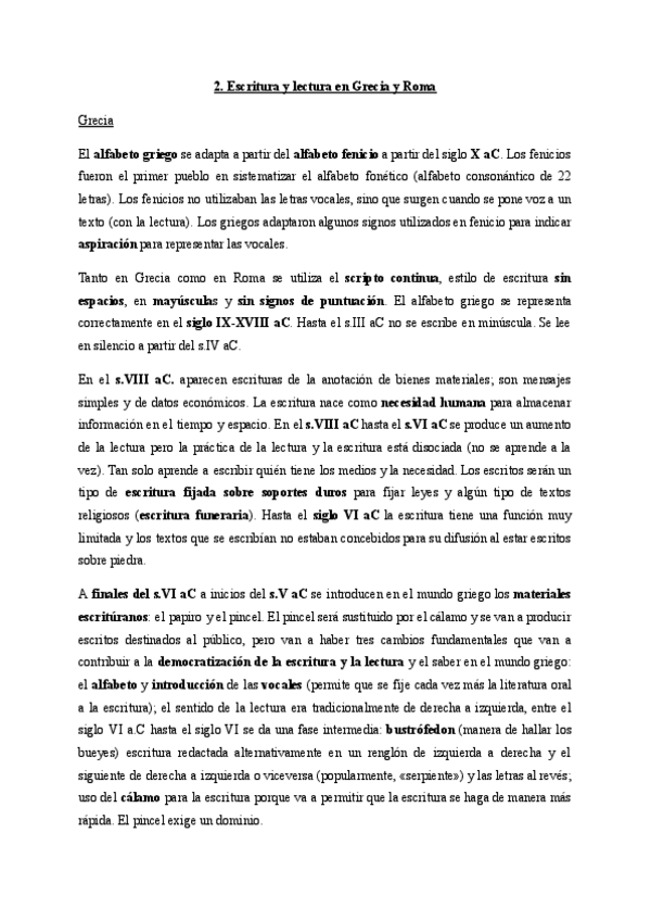 Miniatura del documento 2. Escritura y lectura en Grecia y Roma