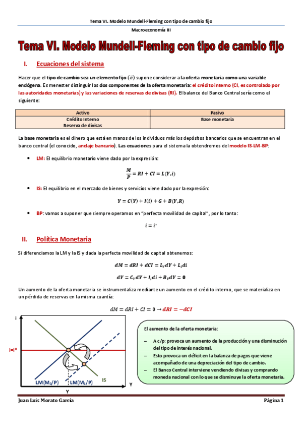 Miniatura del documento Tema VI. Modelo Mundell-Fleming con tipo de cambio fijo.pdf