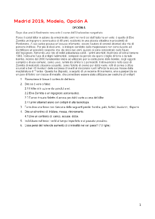 Miniatura del documento Conjunto de exámenes- Italiano.docx