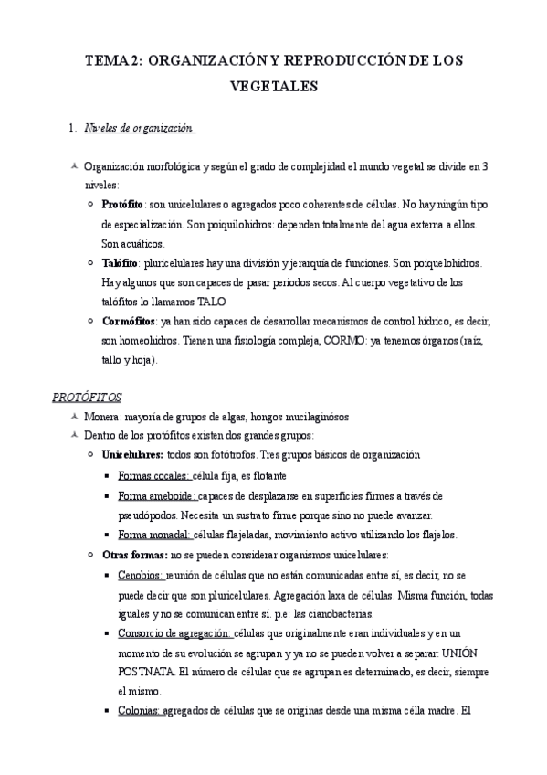 Miniatura del documento Tema 2 Organización y reproducción de los vegetales.pdf