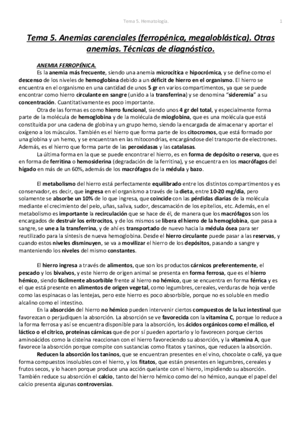 Miniatura del documento Tema 5. Hematología..pdf