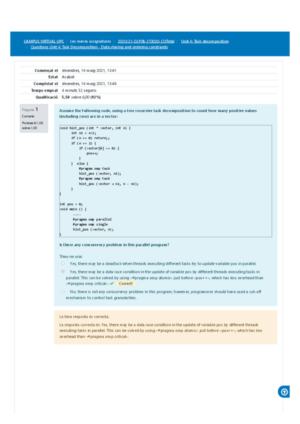 Miniatura del documento Questions-Unit-4-Task-Decomposition-Data-sharing-and-ordering-constraints.pdf