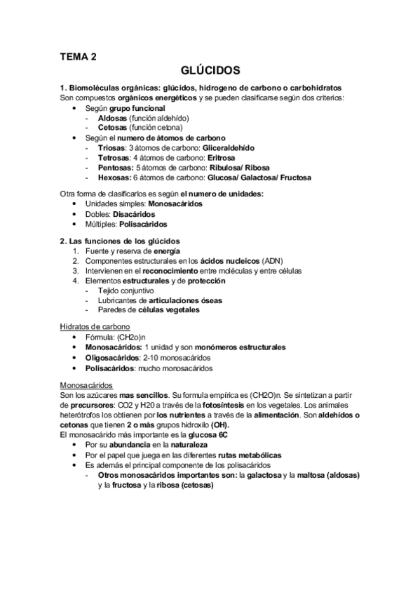 Miniatura del documento Tema 2. Glúcidos