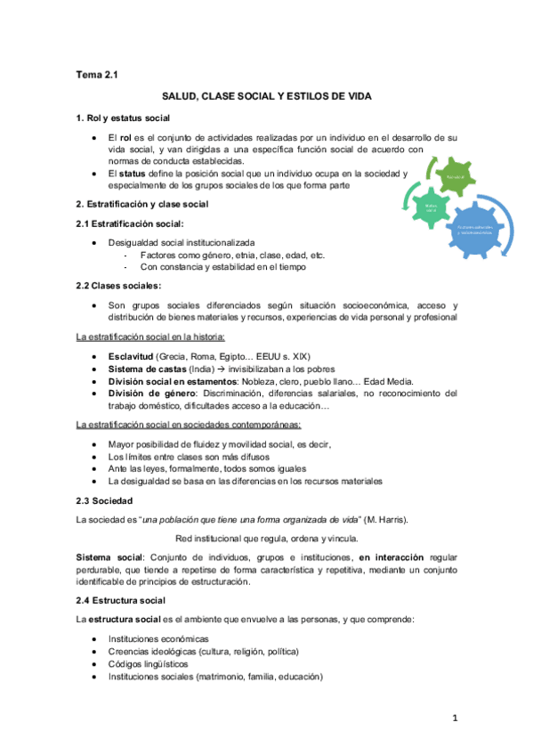 Miniatura del documento Tema 2.1 Salud y clase social