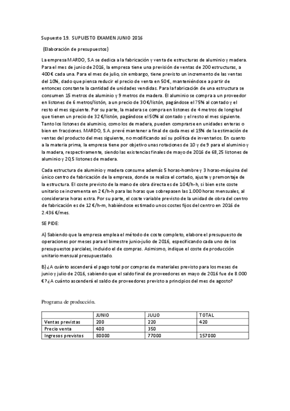 Miniatura del documento Supuestos resueltos 18(alfareria) y 19 (EXAMEN DE JUNIO 2016) Tema 4.pdf