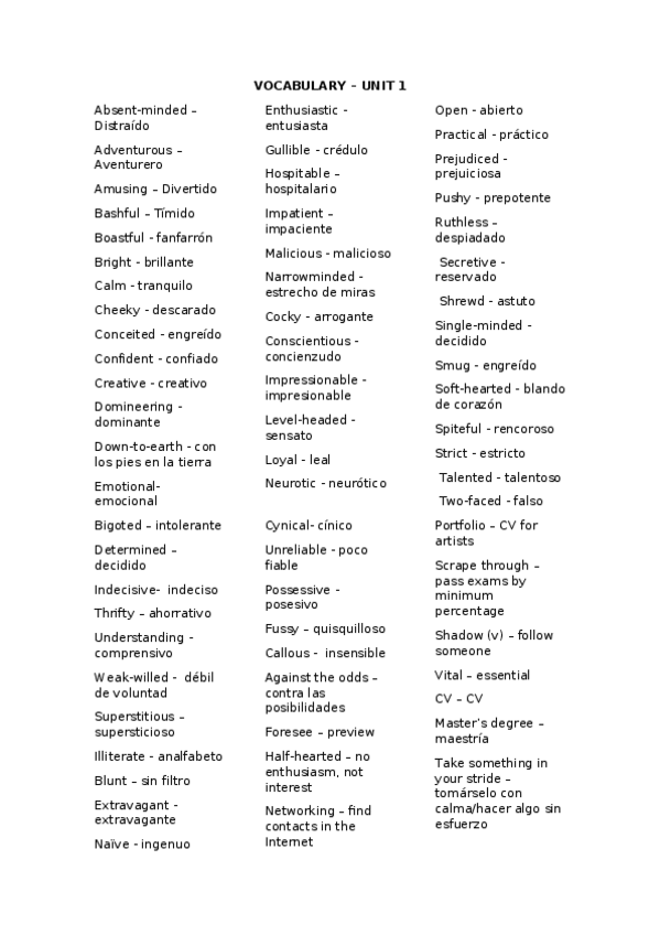 Miniatura del documento UNIT 1- VOCABULARY.docx