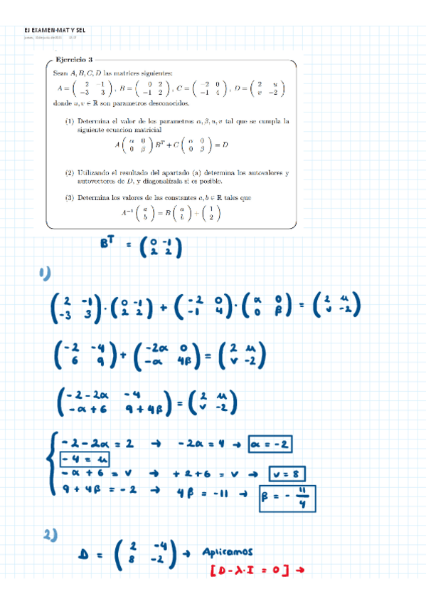 Miniatura del documento EJERCICIOS EXAMEN MATES 1 SEL Y MATRICES