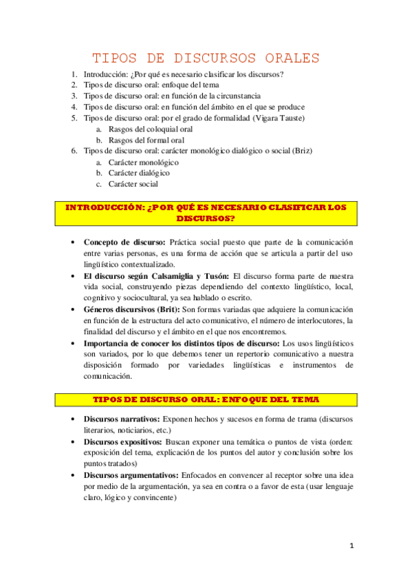 Miniatura del documento Tipos de discursos orales