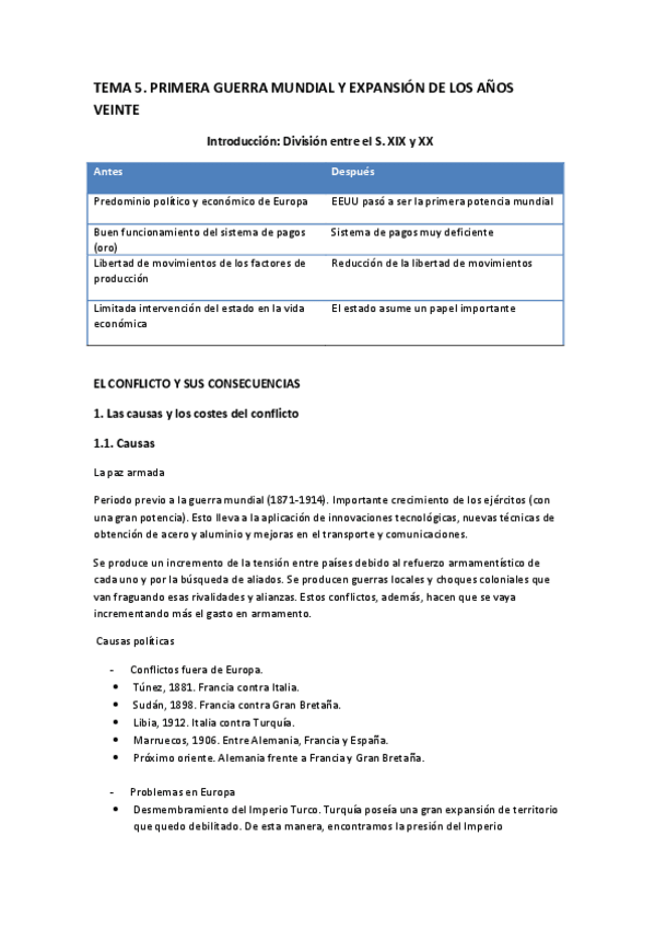 Miniatura del documento TEMA 5. PRIMERA GUERRA MUNDIAL Y EXPANSIÓN DE LOS AÑOS 20.pdf
