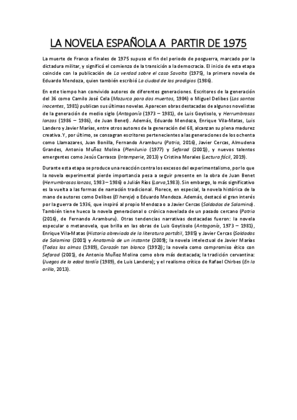 Miniatura del documento La novela española a partir de 1975