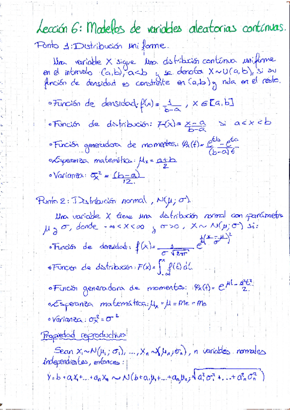Miniatura del documento Lección 6. Modelos de variables aleatorias contínuas..pdf