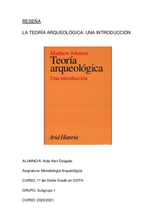 Miniatura del documento Reseña del libro Teoría Arqueológica.pdf