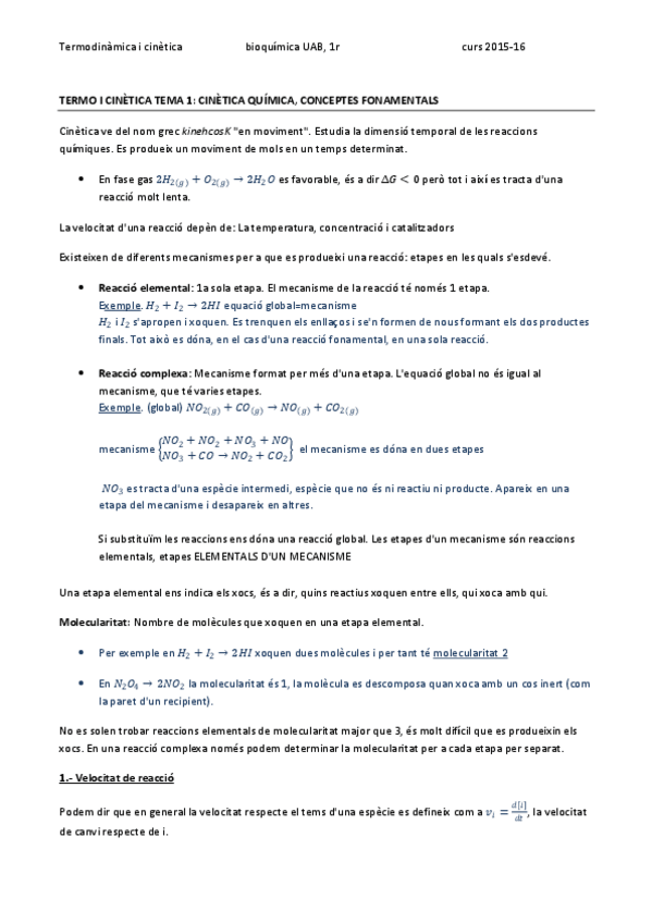 Miniatura del documento TERMO I CINÈTICA TEMA 1 - CINETICA QUIMICA CONCEPTES FONAMENTALS.pdf