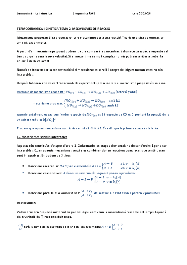 Miniatura del documento TERMODINÀMICA I CINÈTICA TEMA 2 - MECANISMES DE REACCIÓ.pdf