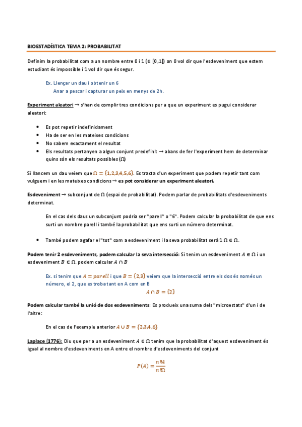 Miniatura del documento BIOESTADÍSTICA TEMA 2 - PROBABILITAT.pdf