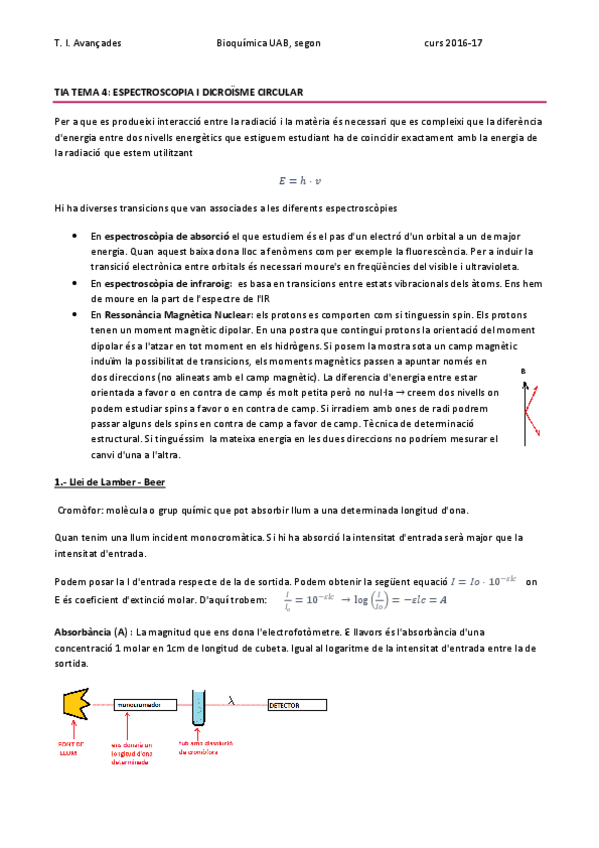 Miniatura del documento TIA TEMA 4 - ESPECTROMETRIA I DICROÏSME CIRCULAR.pdf
