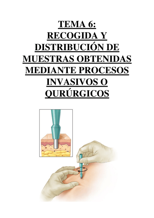 Miniatura del documento TEMA 6 - REGOGIDA Y DISTRIBUCIÓN DE LAS MUESTRAS OBTENIDAS MEDIANTE PROCESOS INVASIVOS O QUIRÚRGICOS.pdf