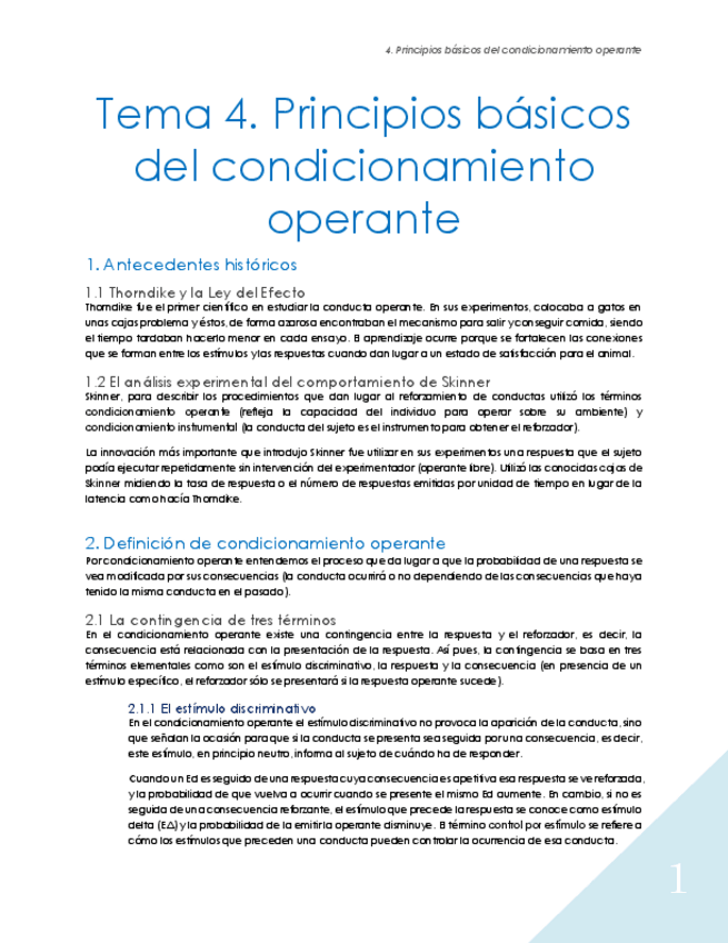 Miniatura del documento Tema 4. Principios básicos del condicionamiento operante.pdf