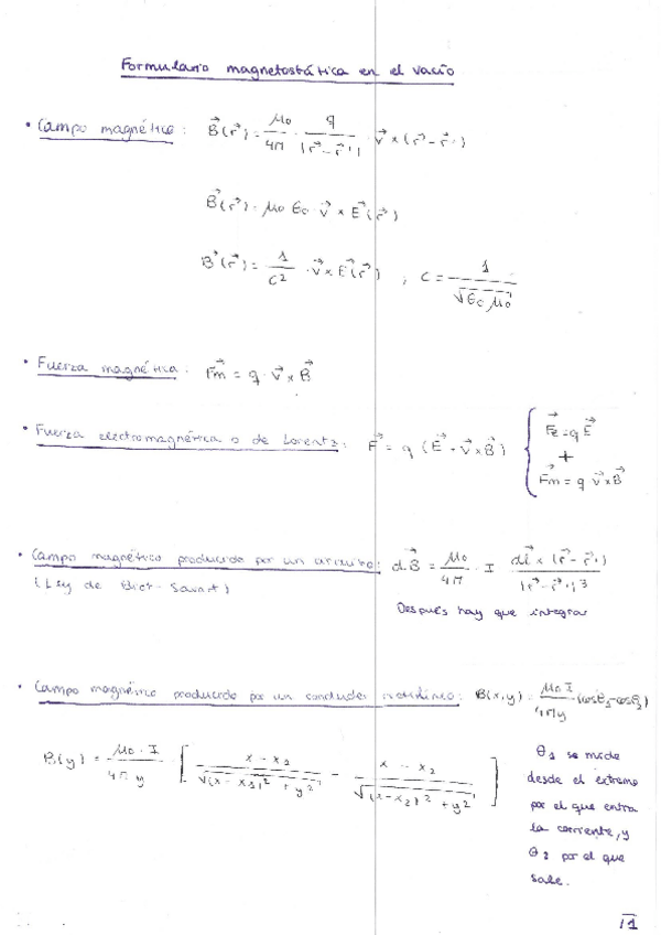 Miniatura del documento FORMULARIO MAGNETOSTÁTICA EN EL VACÍO.pdf