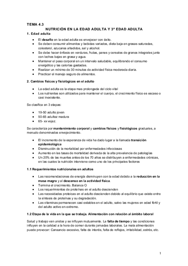 Miniatura del documento Tema 4.3 Edad adulta y 3ºedad