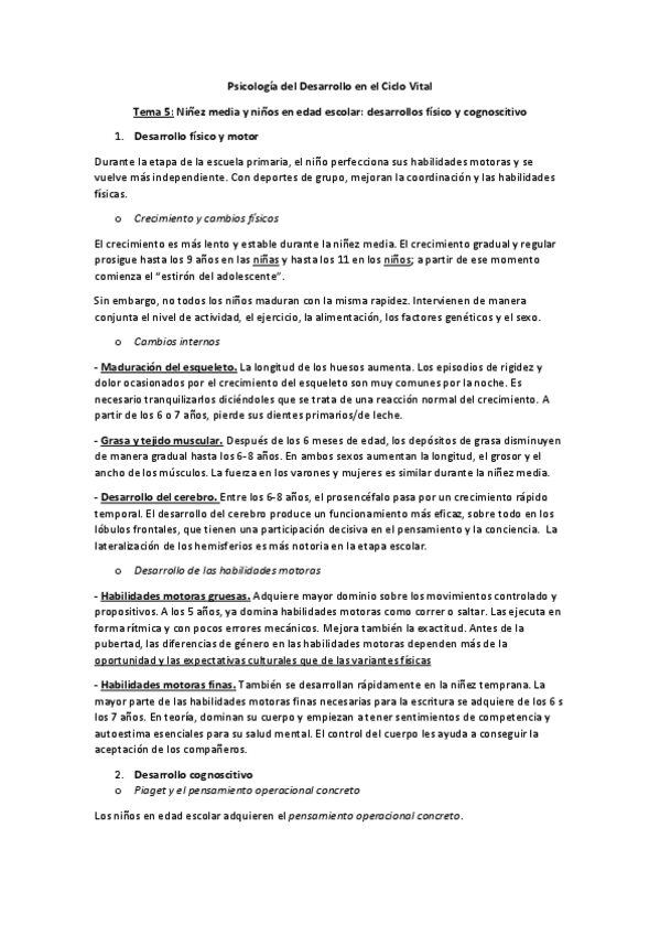 Miniatura del documento 5. Niñez media y niños en edad escolar. Desarrollos físicos y cognoscitivos (T5).pdf