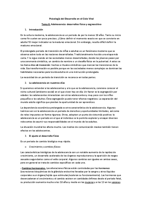Miniatura del documento 6. Adolescencia. Desarrollos físico y cognoscitivo (T6).pdf