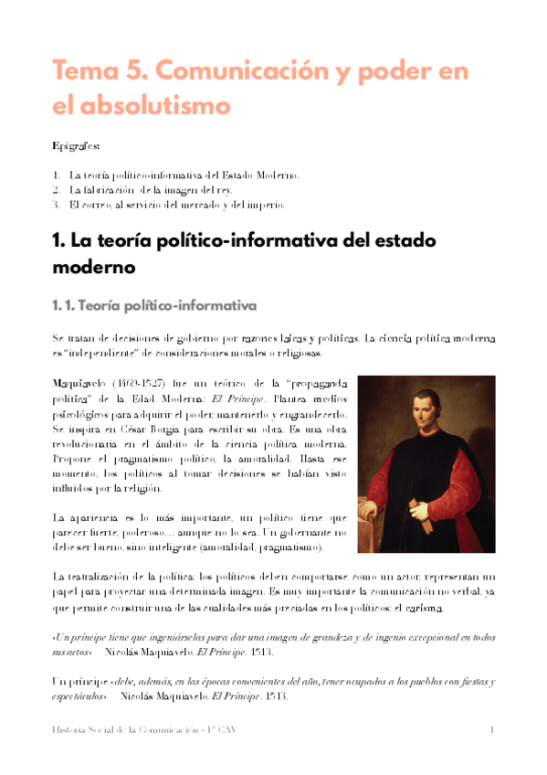Miniatura del documento Tema 5. Comunicación y poder en el absolutismo.pdf