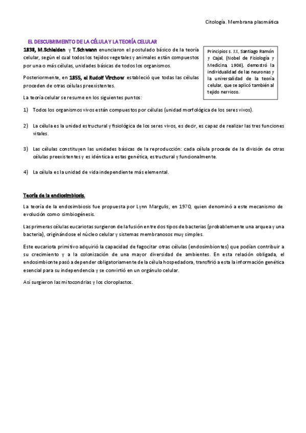 Miniatura del documento Citología: membrana plasmática