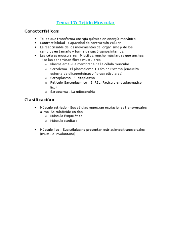 Miniatura del documento Tema 17 Tejido Muscular.docx