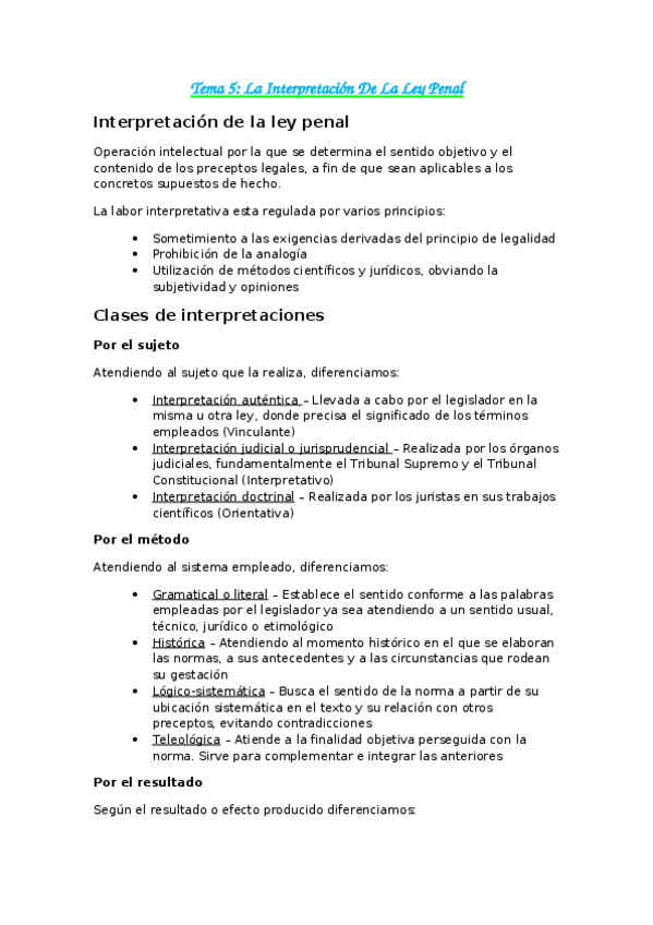 Miniatura del documento Tema 5 La Interpretación De La Ley Penal.docx