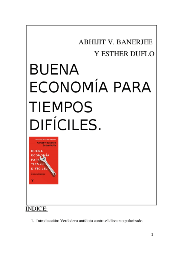 Miniatura del documento Buena-economia-para-tiempos-dificiles-ensayo.odt