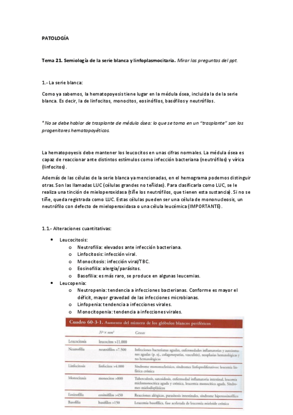 Miniatura del documento Semiología-Tema 21-Semiología de la serie blanca y linfoplasmocitaria.pdf