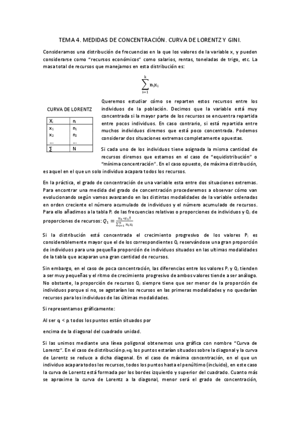 Miniatura del documento TEMA 4. Medidas de concentración. Curva de Lorentz y Gini..pdf