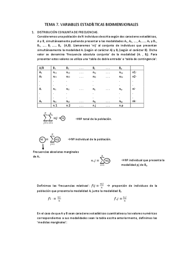 Miniatura del documento TEMA 7. Variables estadisticas bidimensionales.pdf