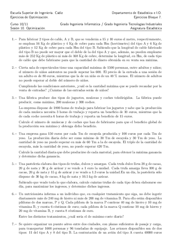 Miniatura del documento Enunciados de Problemas de Programación Lineal..pdf