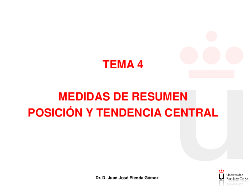 Miniatura del documento Tema 4 Medidas de resumen o de posición.pdf