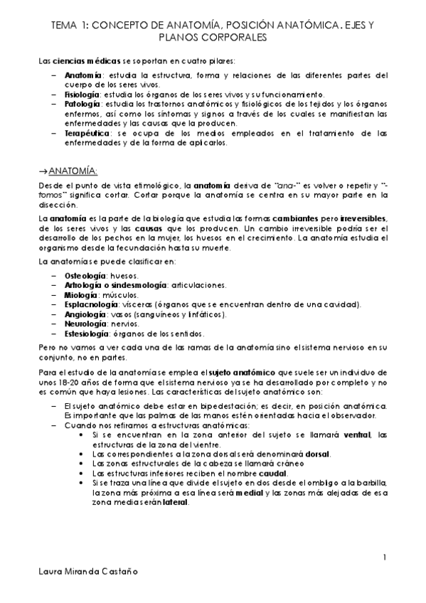 Miniatura del documento Tema 1. Conceptos de Anatomía posición anatómica y planos corporales.pdf