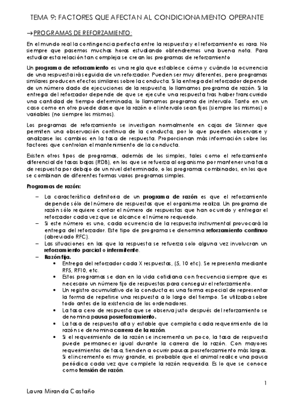 Miniatura del documento Tema 9. Factores que afectan al Condicionamiento Operante.pdf
