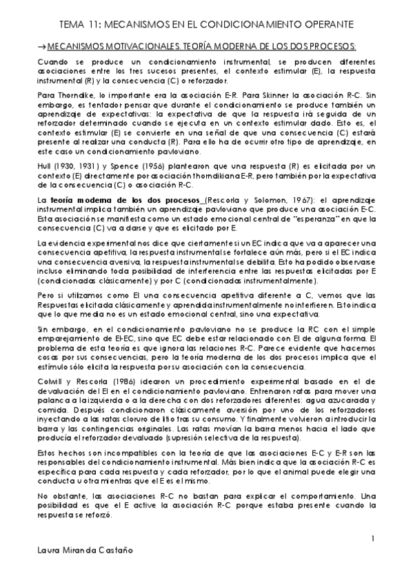 Miniatura del documento Tema 11. Mecanismos en el Condicionamiento Operante.pdf