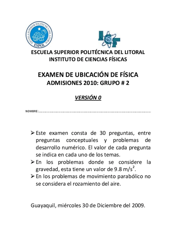 Miniatura del documento EXAMEN-FISICA-ESPOL-2010-BASICO.pdf