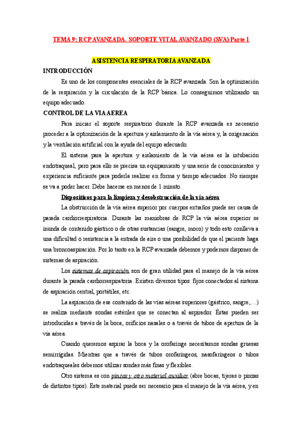 Miniatura del documento RCP AVANZADA. SOPORTE VITAL AVANZADO (SVA) Parte 1.pdf
