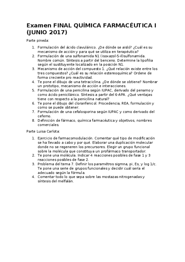Miniatura del documento Examen QUÍMICA FARMACÉUTICA I.docx