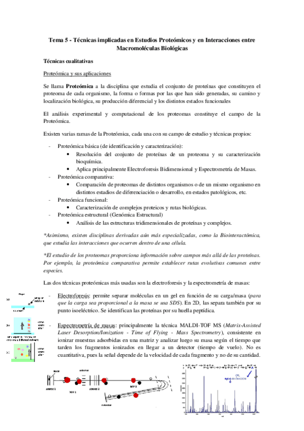 Miniatura del documento Tema 5 - Técnicas implicadas en Estudios Proteómicos y en Interacciones entre Macromoléculas Biológicas.pdf