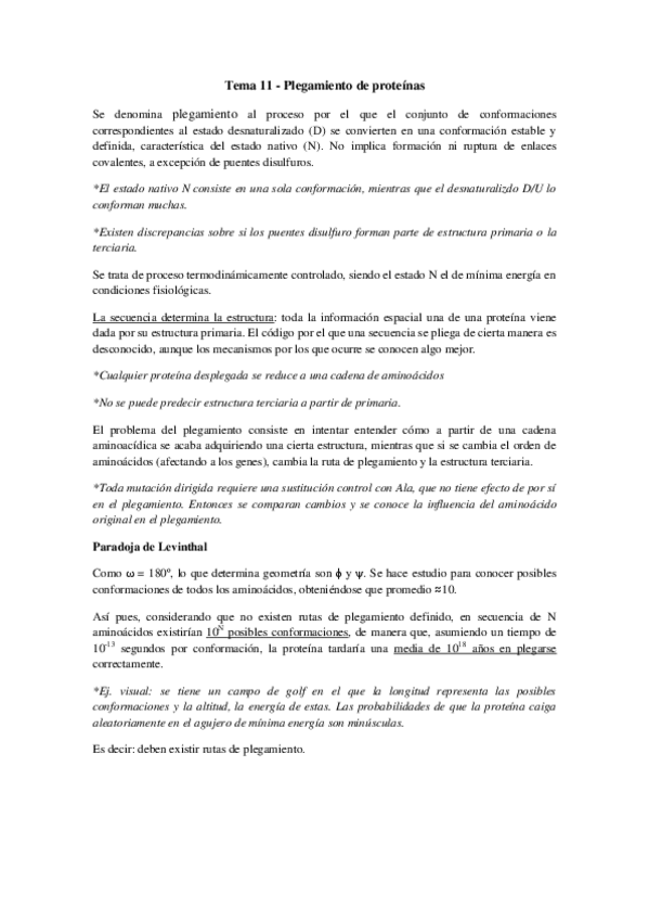 Miniatura del documento Tema 11 - Plegamiento de proteínas.pdf
