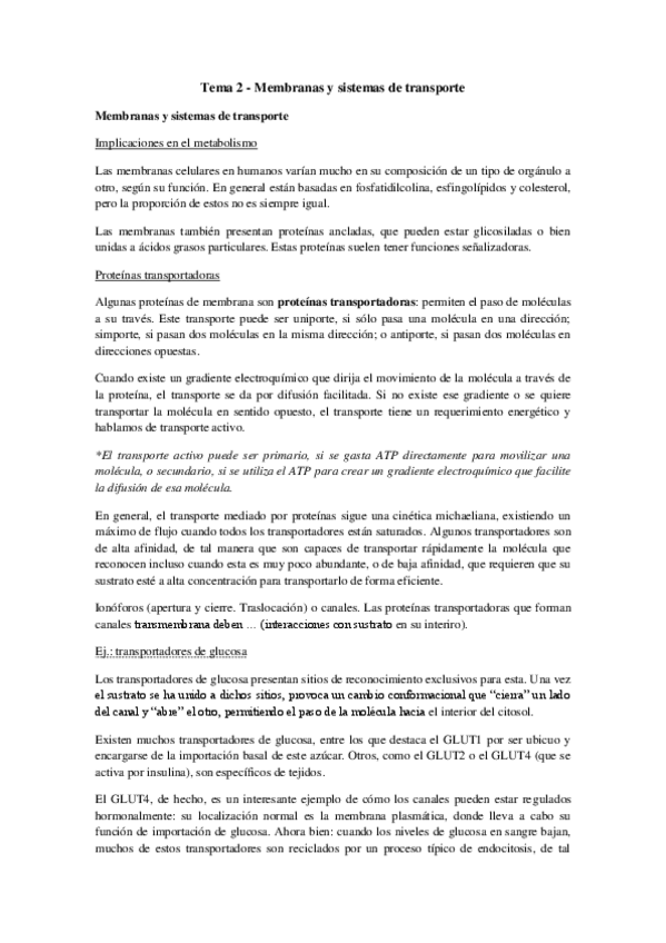 Miniatura del documento Tema 2 - Membranas y sistemas de transporte.pdf