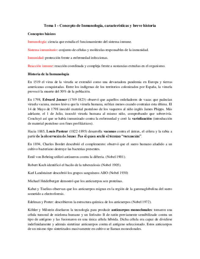Miniatura del documento Tema 1 - Concepto de Inmunología.pdf