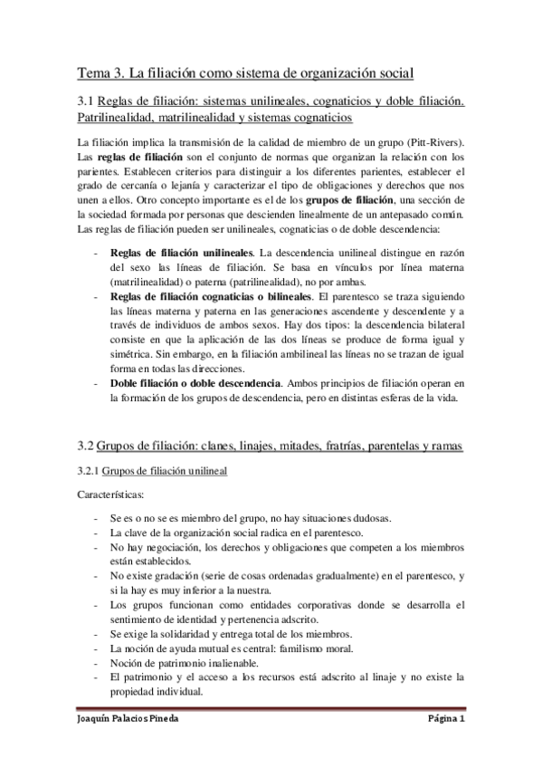 Miniatura del documento Tema 3. La filiación como sistema de organización social.pdf