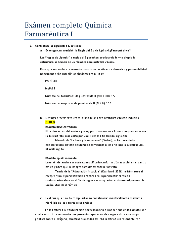 Miniatura del documento Exámen completo Química Farmacéutica I.pdf