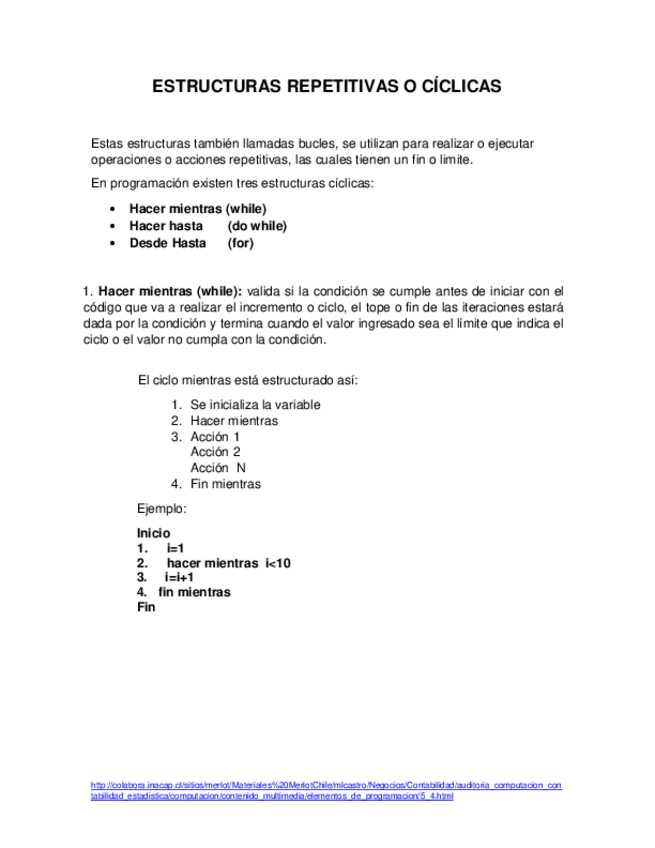 Miniatura del documento ESTRUCTURASREPETITIVASOCICLICASAlgoritmos.pdf