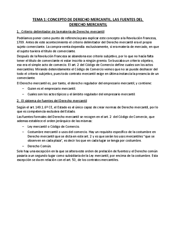 Miniatura del documento Tema 1. CONCEPTO DE DERECHO MERCANTIL. LAS FUENTES DEL DERECHO MERCANTIL.pdf